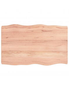 Piano Tavolo Marrone Chiaro 80x50x(2-6) cm Rovere Non Trattato 2