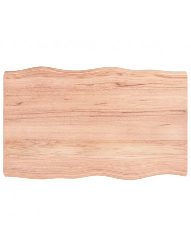 Piano Tavolo Marrone Chiaro 80x50x(2-6) cm Rovere Non Trattato