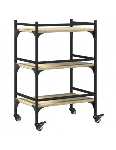 Carrello Cucina Rovere Sonoma 50x35x75,5 cm Legno Multistrato