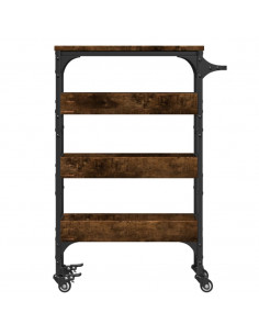 Carrello da Cucina Rovere Fumo 53x20x76 cm in Legno Multistrato 2