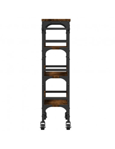 Carrello da Cucina Rovere Fumo 53x20x76 cm in Legno Multistrato