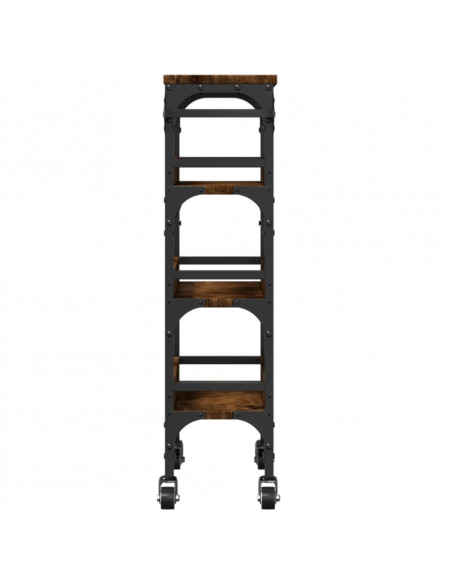 Carrello da Cucina Rovere Fumo 53x20x76 cm in Legno Multistrato