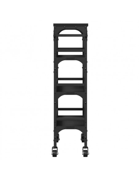 Carrello da Cucina Nero 53x20x76 cm in Legno Multistrato