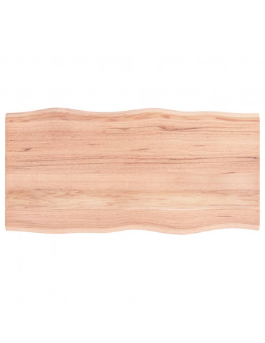 Piano Tavolo Marrone Chiaro 100x50x2 cm in Rovere Non Trattato