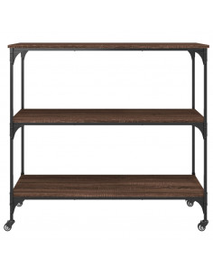 Carrello Cucina Rovere Marrone 102x50x95 cm Legno Multistrato 2