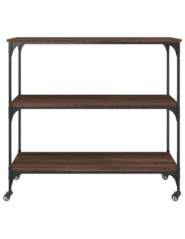 Carrello Cucina Rovere Marrone 102x50x95 cm Legno Multistrato