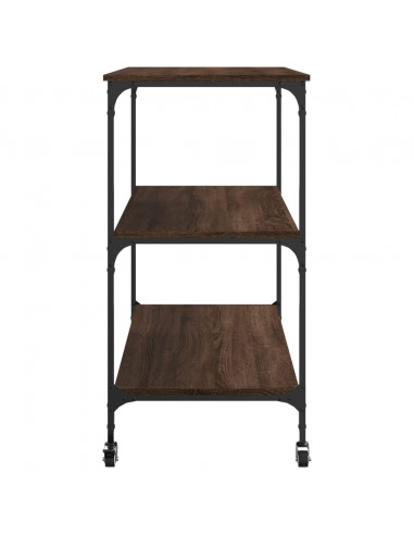 Carrello Cucina Rovere Marrone 102x50x95 cm Legno Multistrato