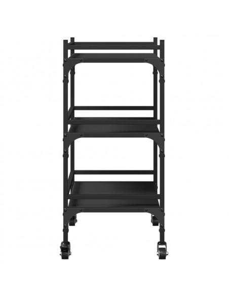 Carrello da Cucina Nero 50x35x75,5 cm in Legno Multistrato