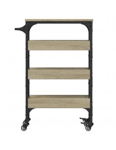 Carrello da Cucina Rovere Sonoma 53x20x76 cm Legno Multistrato 2