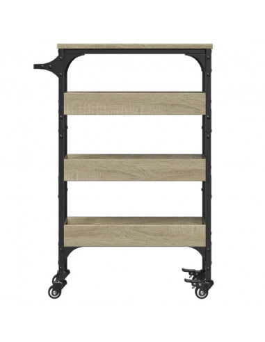 Carrello da Cucina Rovere Sonoma 53x20x76 cm Legno Multistrato