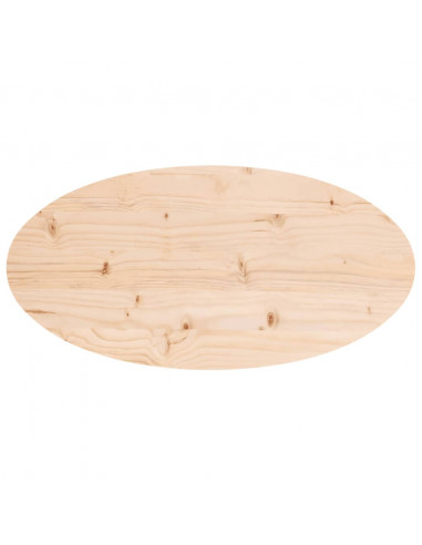 Piano Tavolo 70x35x2,5 cm in Legno Massello di Pino Ovale