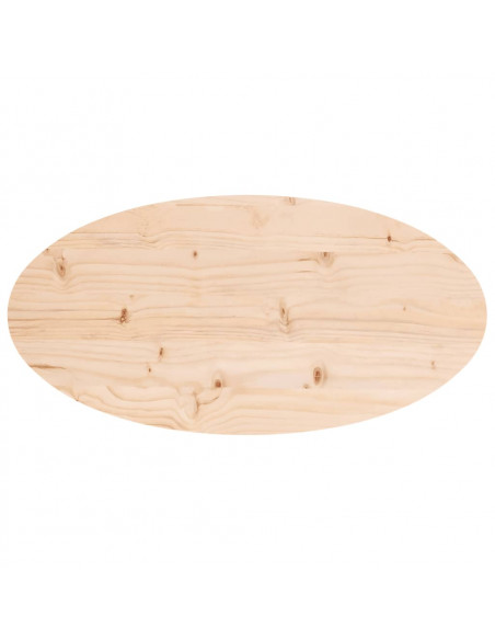Piano Tavolo 70x35x2,5 cm in Legno Massello di Pino Ovale