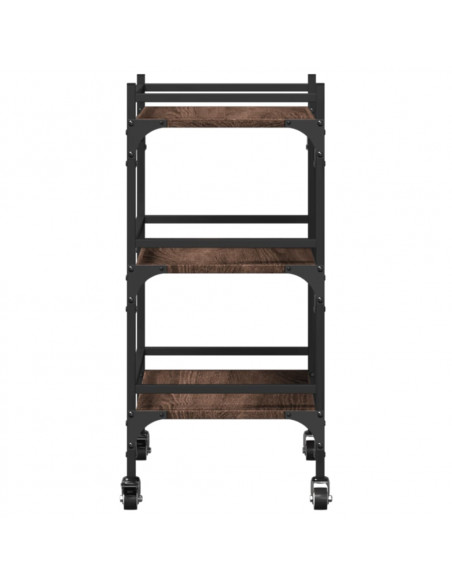 Carrello Cucina Rovere Marrone 50x35x75,5 cm Legno Multistrato