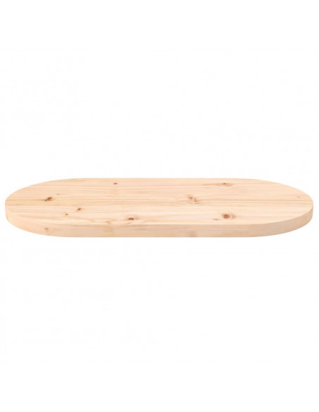 Piano Tavolo 70x35x2,5 cm in Legno Massello di Pino Ovale