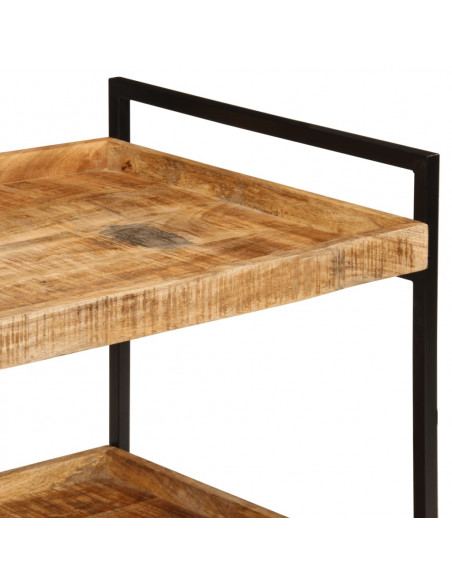 Carrello da Cucina 80x55x70 cm Legno Massello di Mango Grezzo