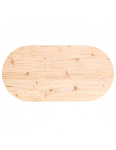 Piano Tavolo 70x35x2,5 cm in Legno Massello di Pino Ovale