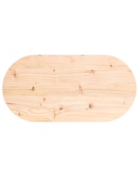 Piano Tavolo 70x35x2,5 cm in Legno Massello di Pino Ovale