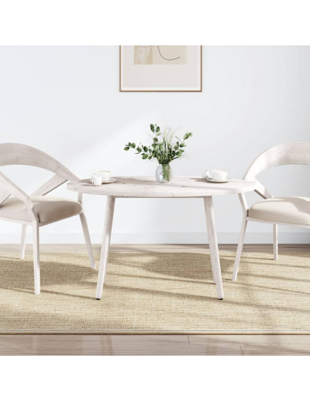 Piano Tavolo Bianco 90x45x2,5cm in Legno Massello di Pino Ovale