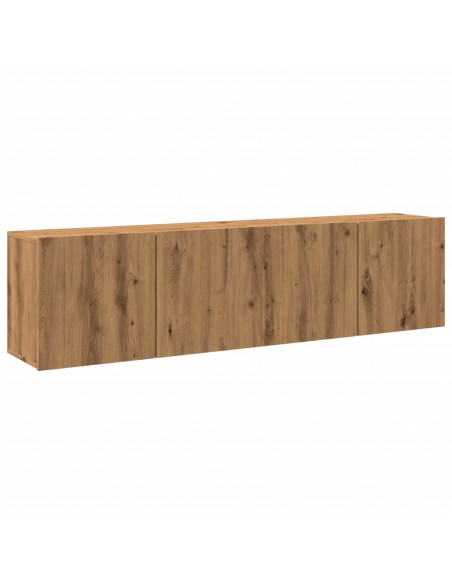 Mobili TV a Parete 2pz Rovere Artigianale 80x30x41 cm