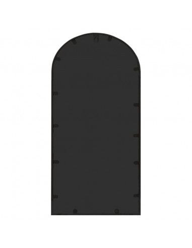 Specchio da Giardino Nero 70x30 cm in Ferro per Uso Esterno