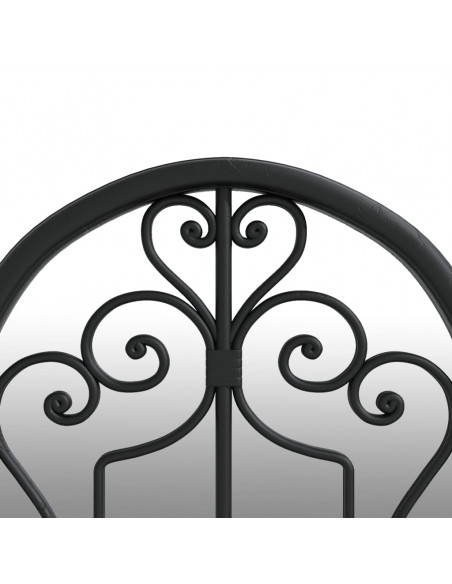 Specchio da Giardino Nero 70x30 cm in Ferro per Uso Esterno