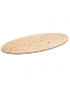 Piano Tavolo 90x45x2,5 cm in Legno Massello di Pino Ovale 2