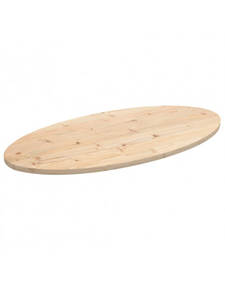 Piano Tavolo 90x45x2,5 cm in Legno Massello di Pino Ovale