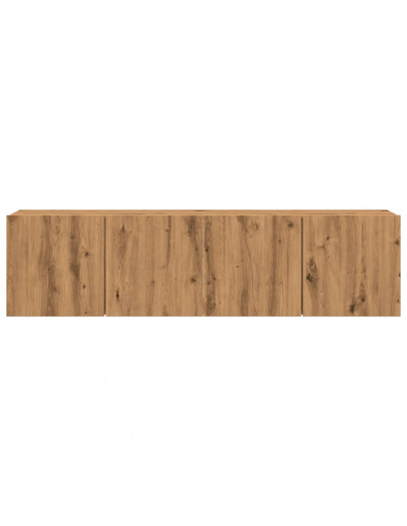 Mobili TV a Parete 2pz Rovere Artigianale 80x30x41 cm