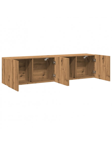 Mobili TV a Parete 2pz Rovere Artigianale 80x30x41 cm