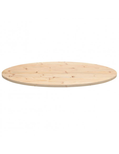 Piano Tavolo 90x45x2,5 cm in Legno Massello di Pino Ovale