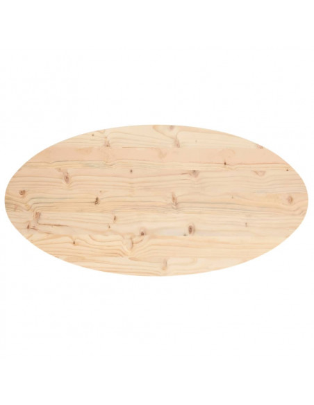 Piano Tavolo 90x45x2,5 cm in Legno Massello di Pino Ovale