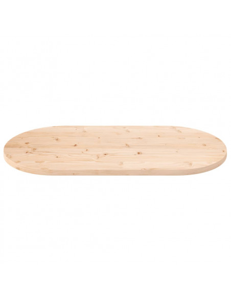 Piano Tavolo 90x45x2,5 cm in Legno Massello di Pino Ovale