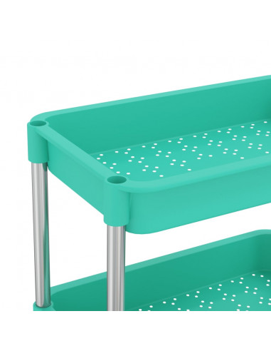 Carrello da Cucina 5 Ripiani Turchese 42x29x128 cm Ferro e ABS