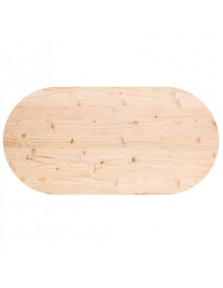 Piano Tavolo 90x45x2,5 cm in Legno Massello di Pino Ovale