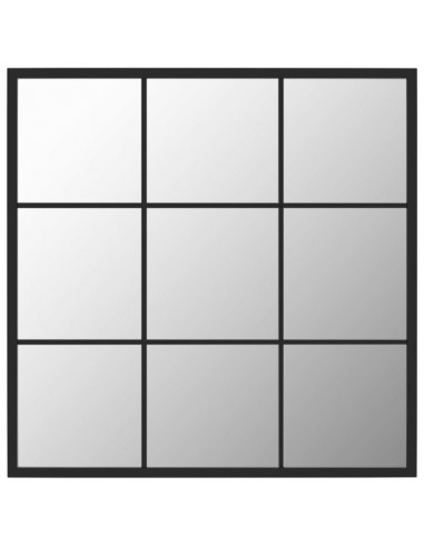 Specchio da Parete Nero 60x60 cm in Metallo