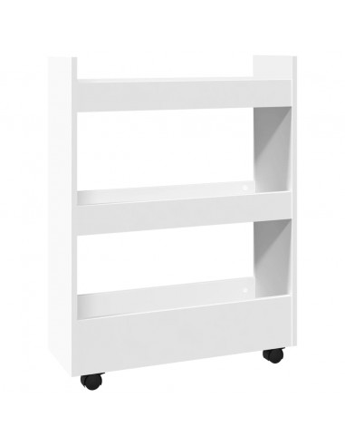 Carrello Portaoggetti Stretto a 3 Livelli in Truciolato