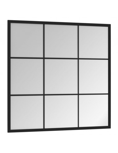 Specchio da Parete Nero 60x60 cm in Metallo