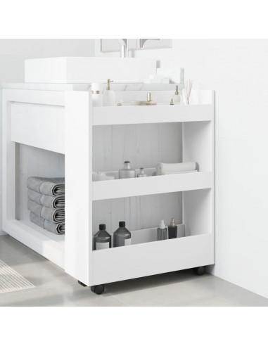 Carrello Portaoggetti Stretto a 3 Livelli in Truciolato