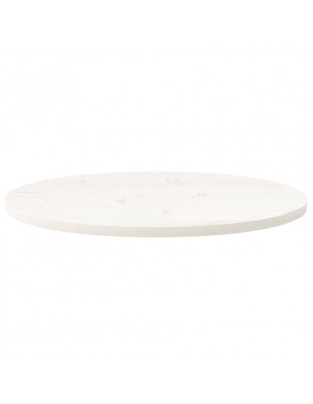 Piano Tavolo Bianco 80x40x2,5cm in Legno Massello di Pino Ovale