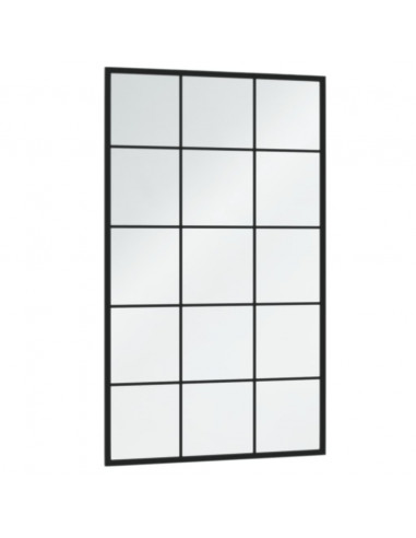 Specchio a Parete Nero 100x60 cm in Metallo