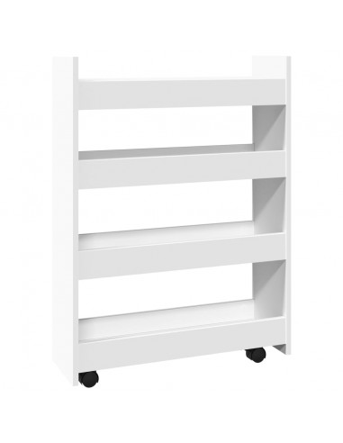 Carrello Portaoggetti Stretto a 4 Livelli in Truciolato