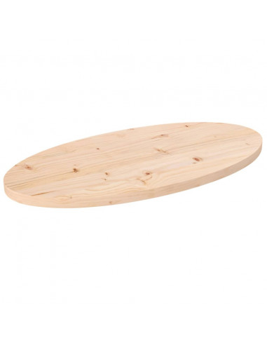 Piano Tavolo 80x40x2,5 cm in Legno Massello di Pino Ovale