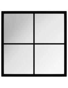 Specchio da Parete Nero 40x40 cm in Metallo 2