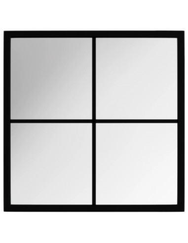 Specchio da Parete Nero 40x40 cm in Metallo