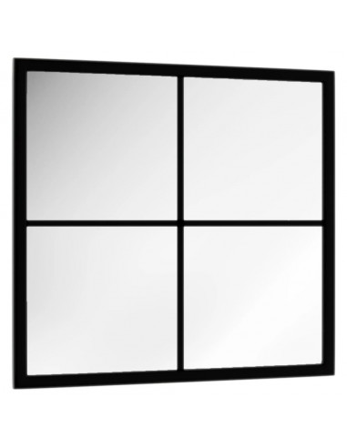 Specchio da Parete Nero 40x40 cm in Metallo