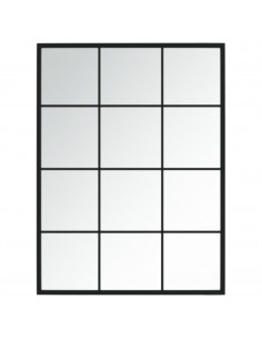 Specchio da Parete Nero 80x40 cm in Metallo 2