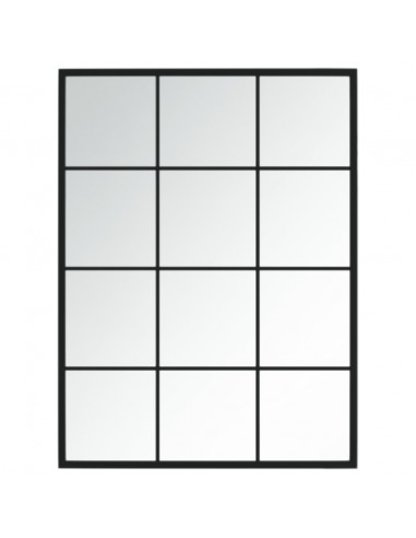 Specchio da Parete Nero 80x40 cm in Metallo