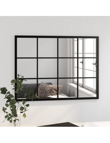 Specchio da Parete Nero 80x40 cm in Metallo