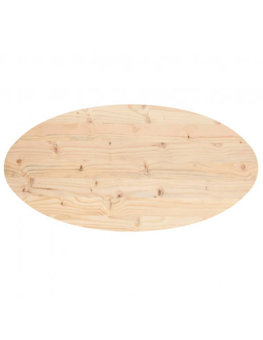 Piano Tavolo 100x50x2,5 cm in Legno Massello di Pino Ovale