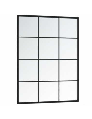Specchio da Parete Nero 80x40 cm in Metallo